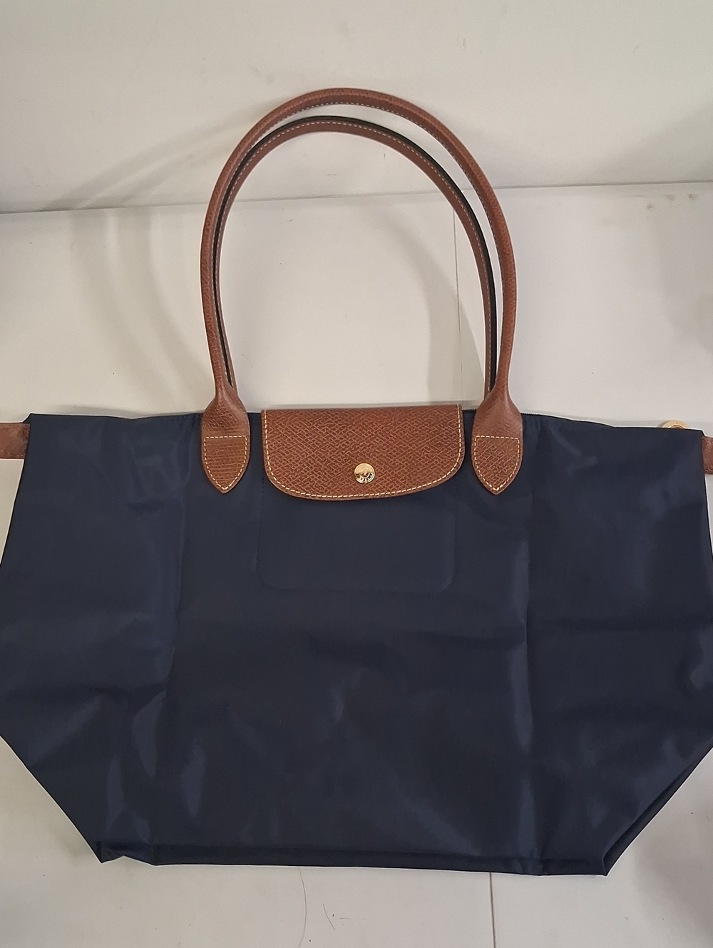 NWOT Longchamp Mixed Media Nylon Shoulder Navy Large Bag